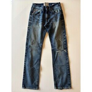 Ariat Jeans Mens 29x34 M5 Straight Fit Straight Leg Medium Wash Distressed